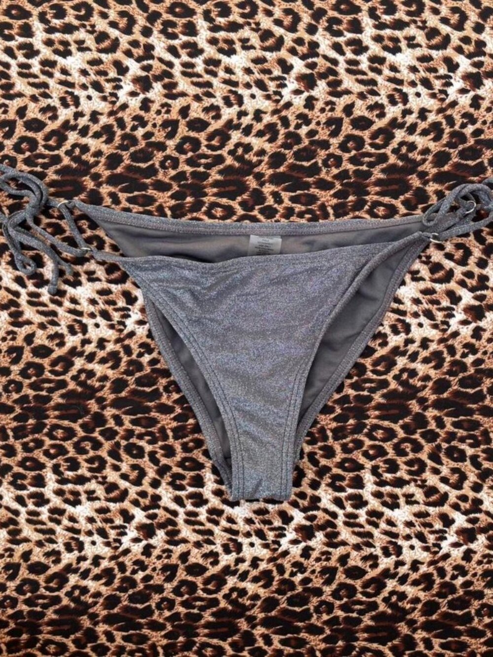 Damsel silver glitter string bikini bottoms